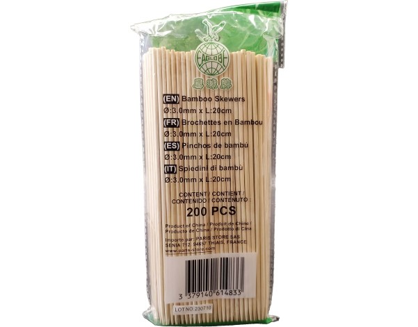 BROCHETTE EN BAMBOU 20 CM 3 MM 200 P.